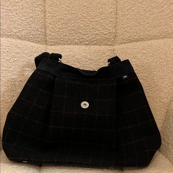 Unique Dark Navy Blue Plaid Women's Shoulder Bag - Picture 9 of 11